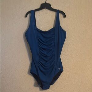 Speedo Blue One Piece Swimsuit with Ruching